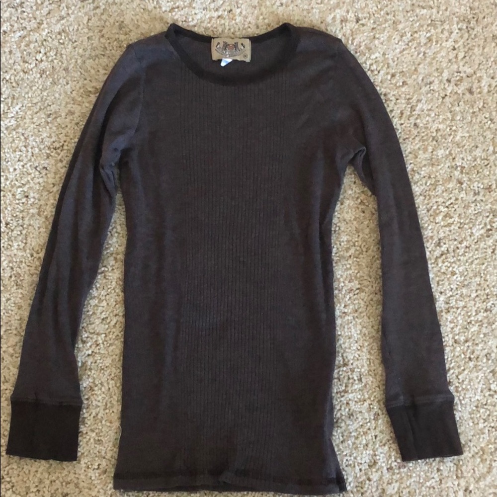 Juicy couture brown ribbed long sleeve tee